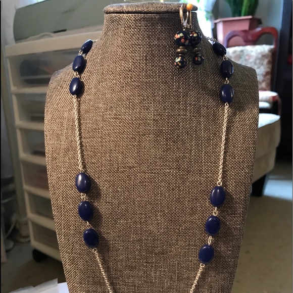 Vintage Chaps silver tone & blue stone  #117 - Picture 1 of 5